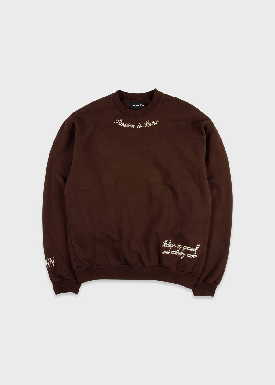 Passion Is Rare Crewneck // Chocolate